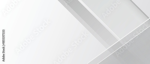 White and gray with black  abstract vector long minimal banner Vector abstract graphic geometric Pattern design background template.