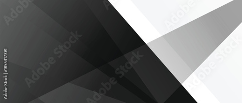 White and gray with black  abstract vector long minimal banner Vector abstract graphic geometric Pattern design background template.
