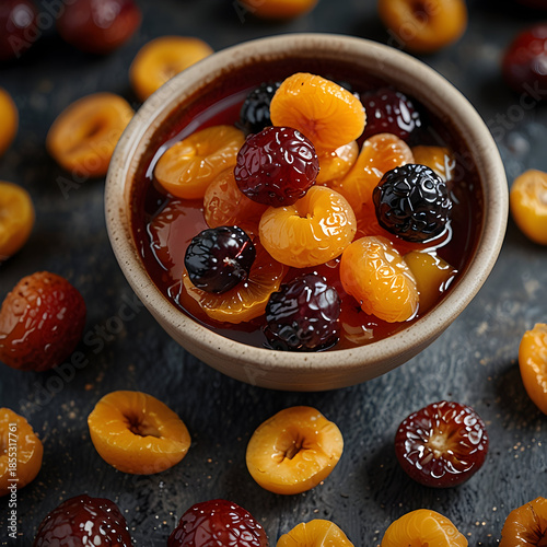 Warm fruit compote bursting with flavor!