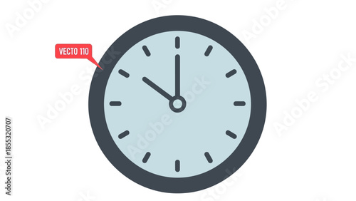 Flat clock icon with speech bubble element for business and app design