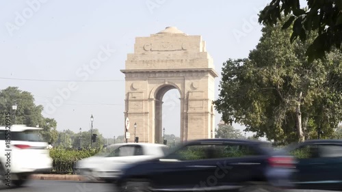 Day Time Lapse of  India Gate, Delhi