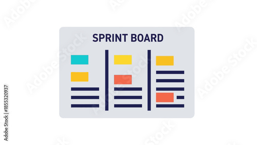 Agile project management sprint board: task organization for teamwork and efficiency