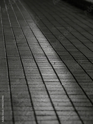 Tokyo, Japan - December 25, 2025: Wet street after the rain at dawn

