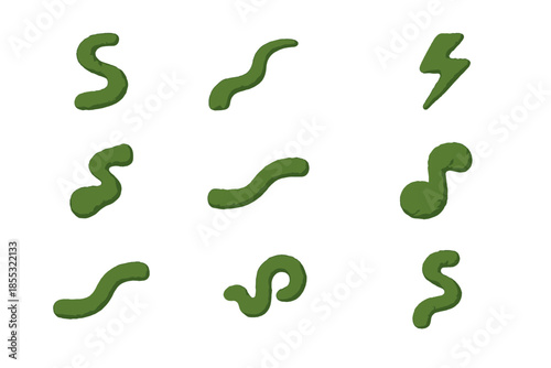 Moss-Covered Sound Paths. Solid style icons of moss-covered voice paths: verdant sound route, green-tinted resonance line,