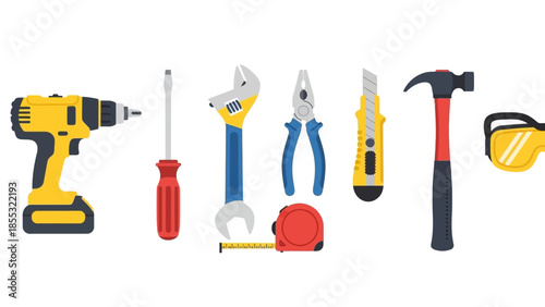Essential hand and power tools collection for home improvement and diy