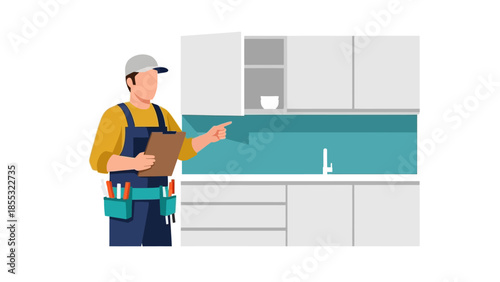 Professional kitchen installation service with expert technician in