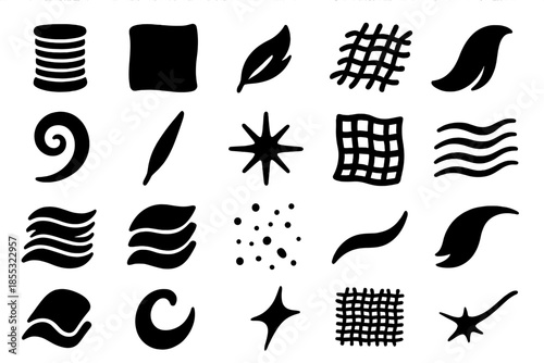 Gossamer Texture Icons. Solid style icons of Gossamer Textures: fine silk thread, translucent layer, floating fiber, airy weave,