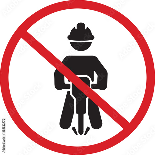 No Jackhammering Allowed Construction Sign Icon