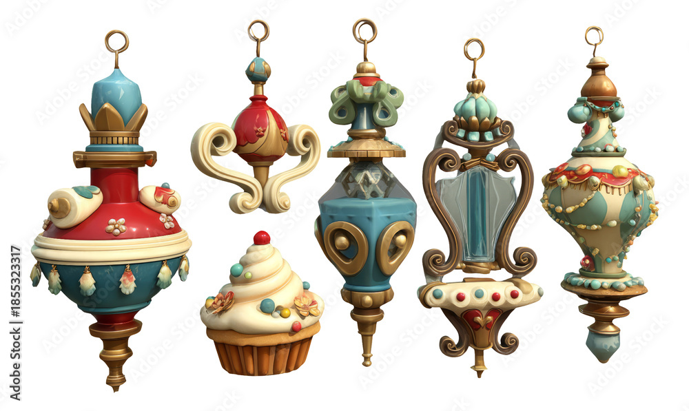 Obraz premium Whimsical 3D Artisan Desserts and Toy Tools for Creative Design Projects