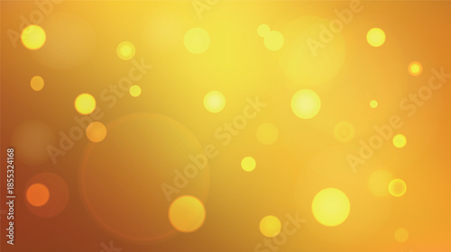Golden bokeh background with soft glowing circles and warm light effects, vector illustration
