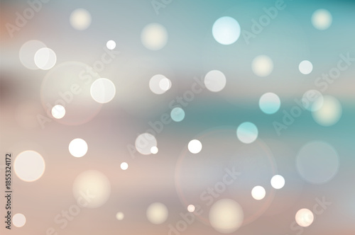 Soft bokeh lights background with pastel colors and gentle glow effect, vector illustration