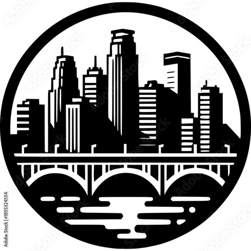 Photos Minneapolis Skyline Vector Icon