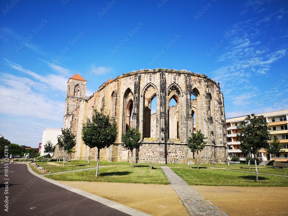 Fototapeta premium Historisch, Gebäude, Alt, Zerstört, Geschichte, Architektur, Ruine, Europa, Bauwerk, Kathedrale