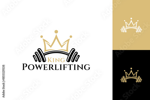 King powerlifting logo design template