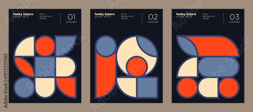 A set of a simple style geometric posters design. Vector illustration.