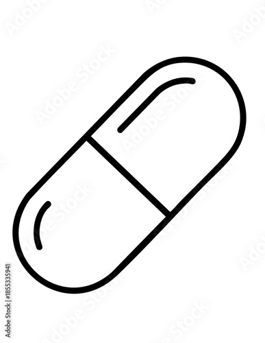Modern capsule icon for health and medicine