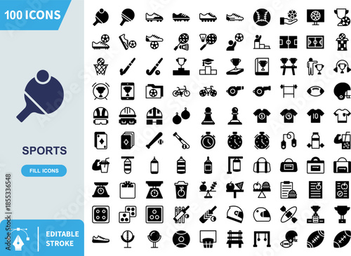Simple dark blue silhouette icon representing a table tennis paddle and ball illustrating the popular racket sport for athletic design concepts.