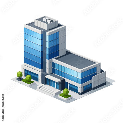 Edificio corporativo moderno en perspectiva