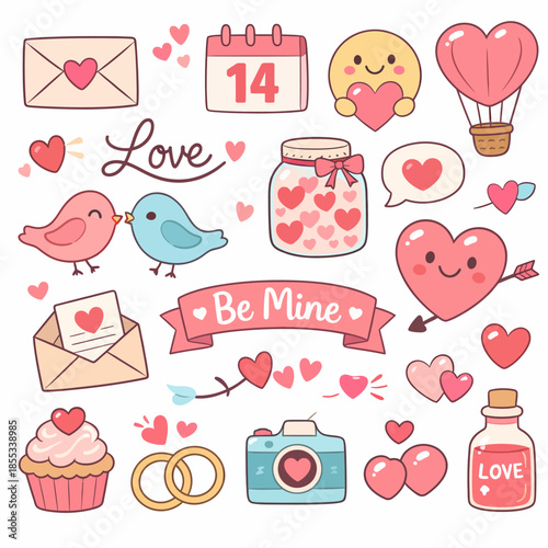 Ilustraciones de amor en pasteles