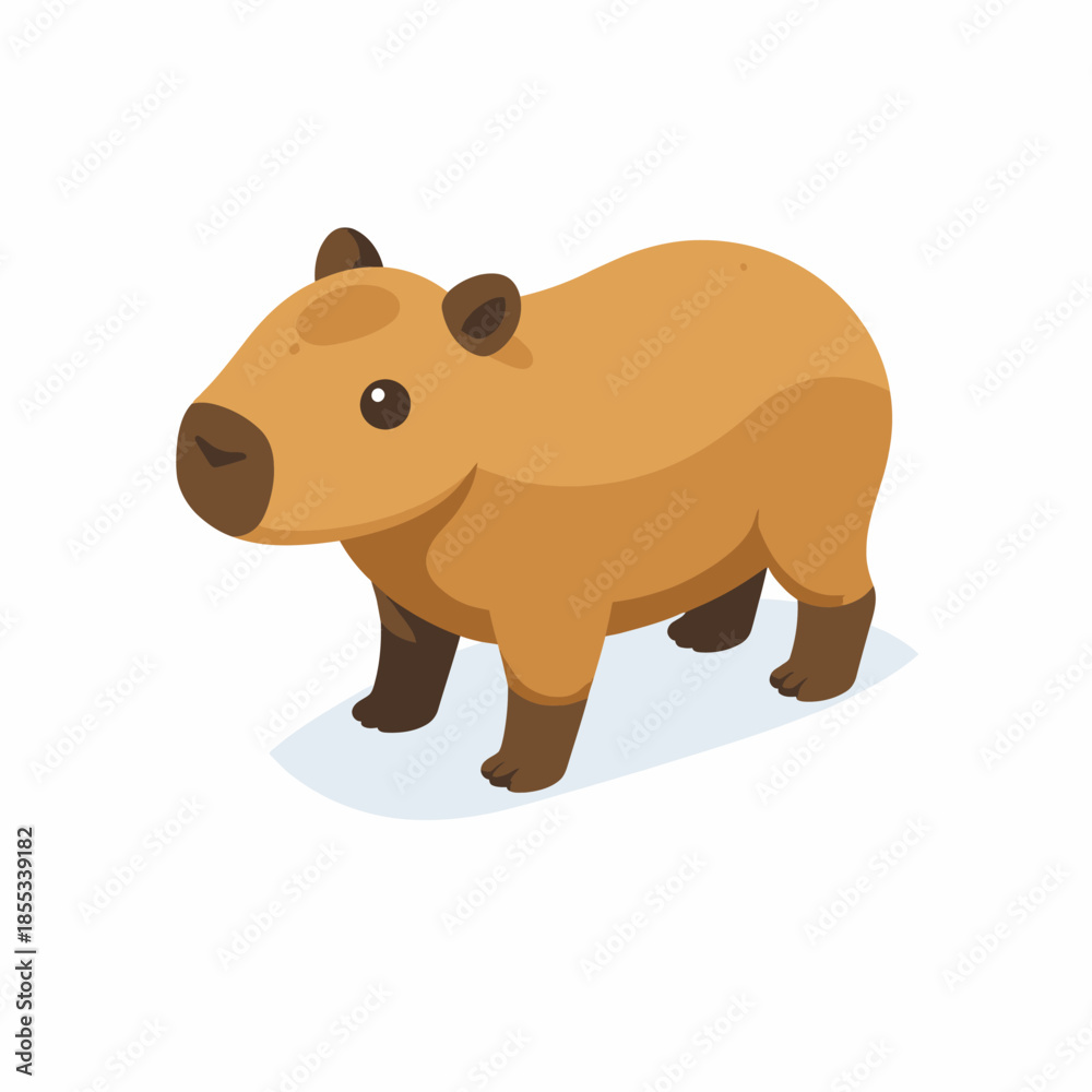 Fototapeta premium Capibara en estilo vectorial isométrico