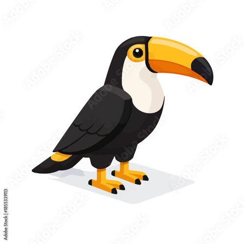 Toucan geométrico en diseño plano