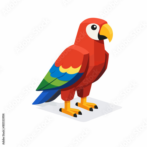 Loro isométrico en diseño moderno