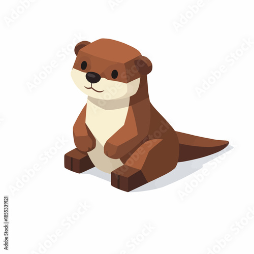 Nutria adorable en estilo isométrico