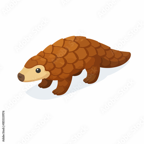 Pangolín en diseño isométrico plano