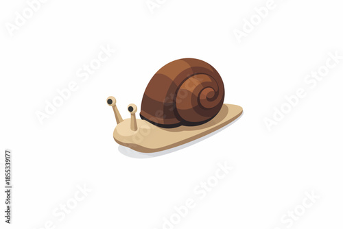 Caracol minimalista en estilo isométrico