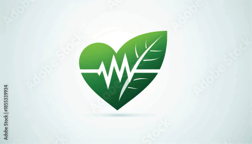 Green Leaf Heartbeat Logo for Natural Health and Wellness.