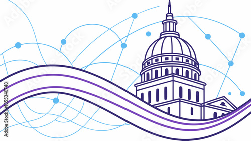 Vintage Lighthouse Line Art Illustration Background