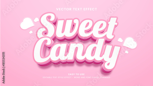sweet candy editable text effect 3d