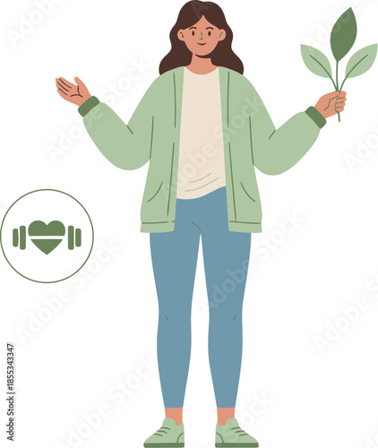 Woman making a choice between fitness and a natural lifestyle.