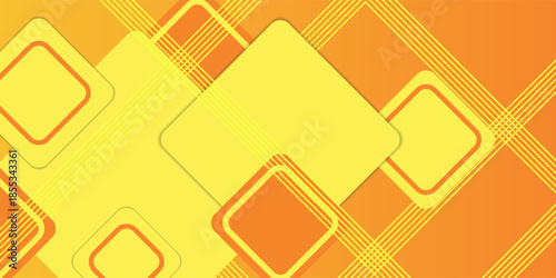 Modern orange background for presentation design with abstract geometrics shapes decoration. Vector illustration