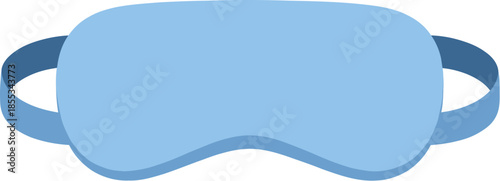 Vector illustration of a light blue sleeping mask for rest and travel.