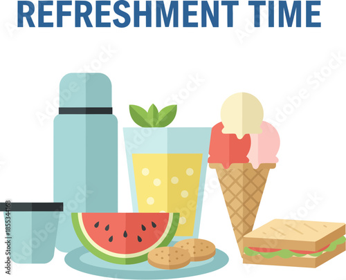 Assorted Refreshments for a Summer Picnic or Lunch Break.