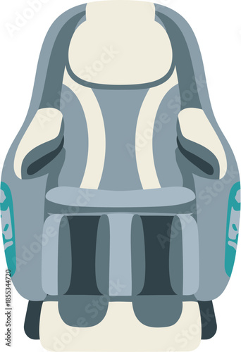 Modern electric massage chair vector illustration for relaxation and wellness.