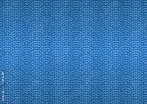 ちりめん生地のようなイラストに伝統文様の青海波を付けた背景イラスト