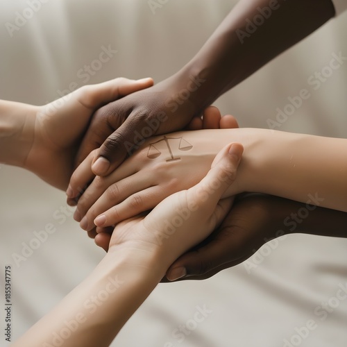 Hands together symbolizing peace, unity and social harmony