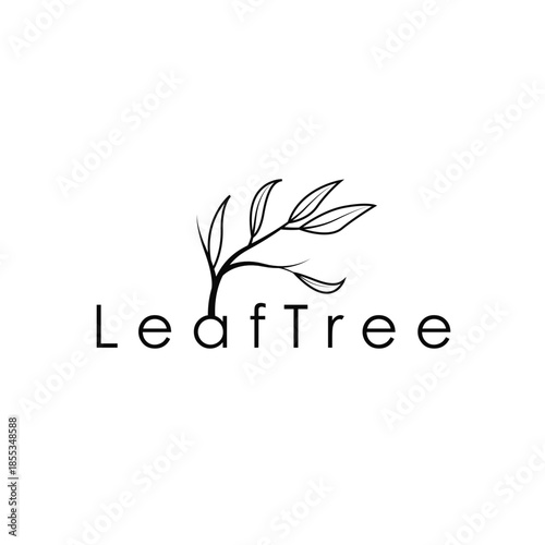 Stylish Botanical Leaf Logo For Premium Natural Product