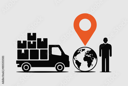 Global Logistics and Delivery Tracking Concept, shipment tracking concept