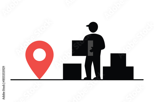 Delivery Service and Location Tracking, shipment tracking concept