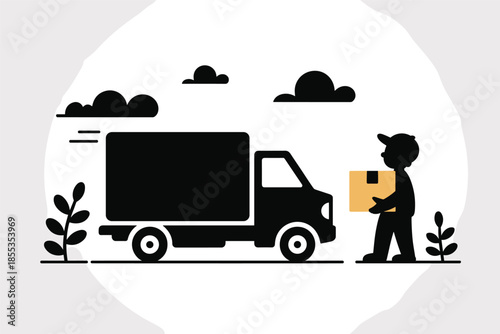 Package Delivery Service Illustration, express delivery concept