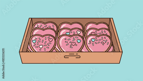 Heart Shaped Cookies in Box.
