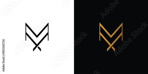 Luxury and modern letter MX initials logo design