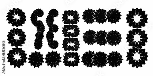 Black and white fractal patterns resembling branching coral or plant structures