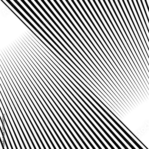 Diagonal striped illustration. Repeated black lines on white background. Surface pattern design with linear ornament. Disco lights motif. Stripes wallpaper. Digital paper for web designing. Vector art