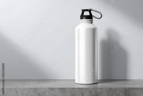 Modern White Canteen on Stone Ledge Mockup