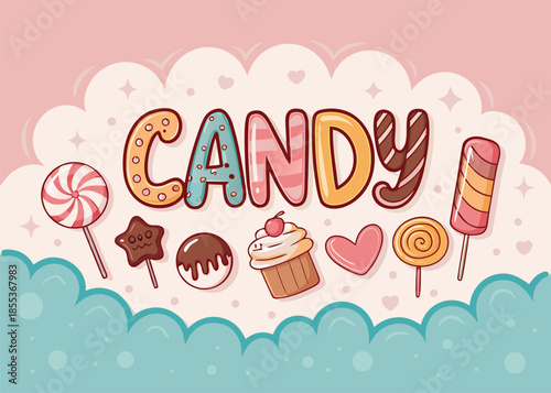 Sweet candy treats and desserts add delicious charm to every design, celebrate life's simple pleasures with colorful candy land magic, adorable sweets!