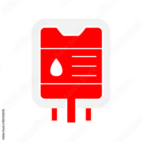 Blood bag filled with red blood cells for transfusion Pro Vector